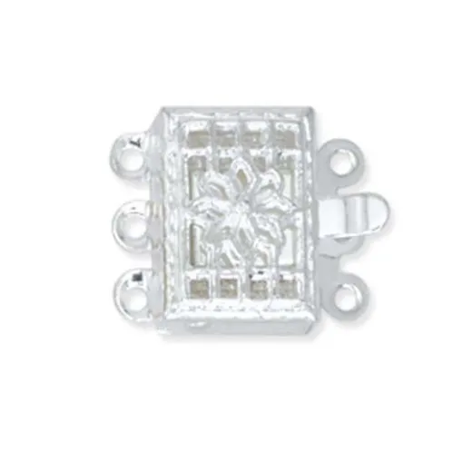 3 Strand Beadalon  Filigree Clasps, Silver, 6 Clasps, 303B-006