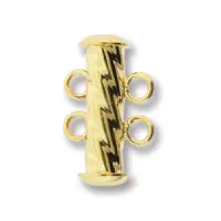 2-Strand 'Fluted' Cylindrical Clasp, 17mm, Gold