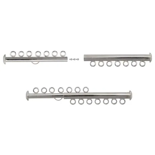 7 Strand Multi Slide Clasp Nickel Colour 7 Strand Multi Slide Clasp Nickel Colour