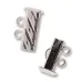 2-Strand 'Fluted' Rectangular Clasp, 17mm, Silver 2-Strand 'Fluted' Rectangular Clasp, 17mm, Silver