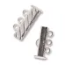 3-Strand 'Fluted' Rectangular Clasp, 21mm, Silver 3-Strand 'Fluted' Rectangular Clasp, 21mm, Silver