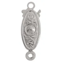 Fancy Box & Hook Clasp, 18 x 6mm, Silver Colour, Pack of 2