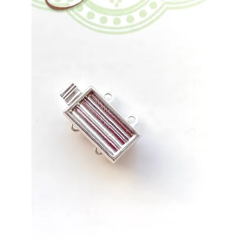 Elegant Elements 2 Hole Clasp for Delica Beads, Silver Plated Elegant Elements 2 Hole Clasp for Delica Beads, Silver Plated