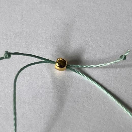 Adjustable Gold colour Sliding friction Rondelle Clasp Beads, 5mm, for 1mm cord. Pack of 5