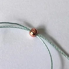 Adjustable Rose Gold colour Sliding friction Rondelle Clasp Beads, 5mm, for up to 1mm cord. Pack of 5