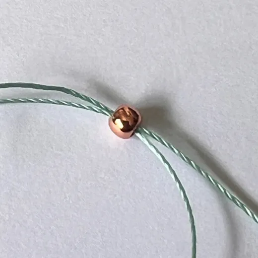 Adjustable Rose Gold colour Sliding friction Rondelle Clasp Beads, 5mm, for up to 1mm cord. Pack of 5