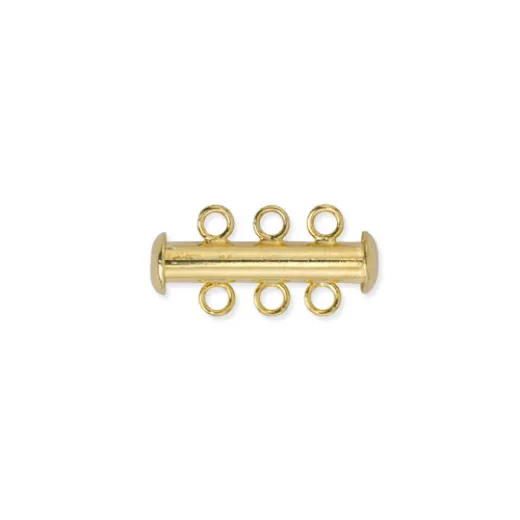 3 Strand Beadalon Slide Clasps, Gold Plated, 6 Clasps 3 Strand Beadalon Slide Clasps, Gold Plated, 6 Clasps