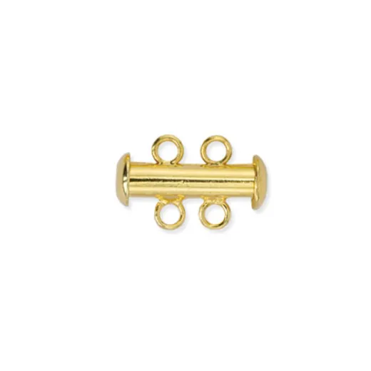 2 Strand Beadalon Slide Clasps, Gold Plated, 6 Clasps 2 Strand Beadalon Slide Clasps, Gold Plated, 6 Clasps