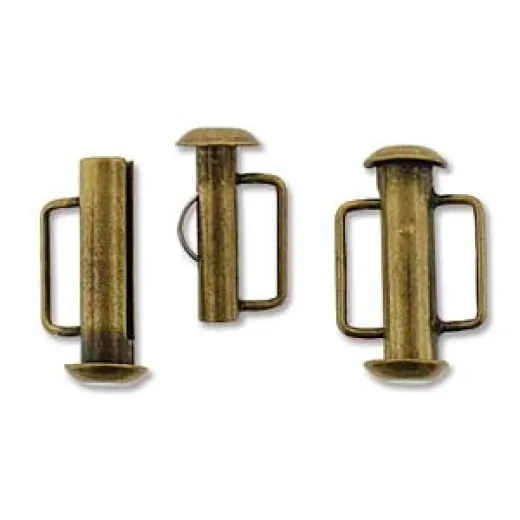 16.5mm Slide Bar Clasp, Antique Brass Plated 16.5mm Slide Bar Clasp, Antique Brass Plated