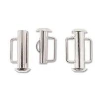 16.5mm Slide Bar Clasp, Silver Plated