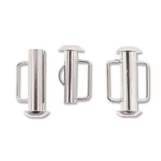 16.5mm Slide Bar Clasp, Silver Plated 16.5mm Slide Bar Clasp, Silver Plated