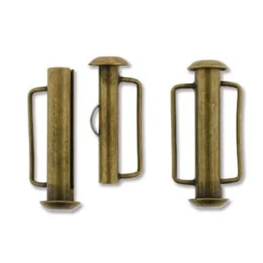 21.5mm Slide Bar Clasp, Antique Brass Plated 21.5mm Slide Bar Clasp, Antique Brass Plated