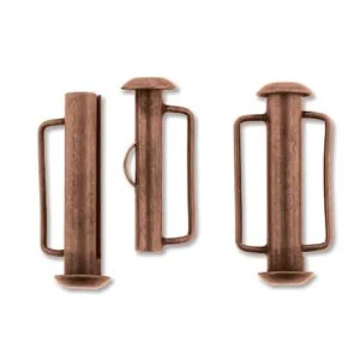 21.5mm Slide Bar Clasp, Antique Copper Colour 21.5mm Slide Bar Clasp, Antique Copper Colour