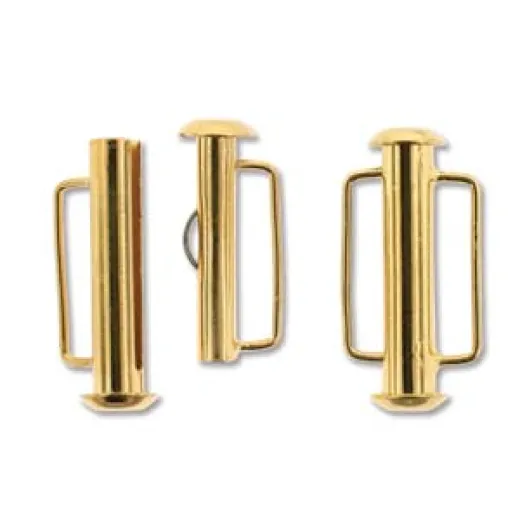 21.5mm Slide Bar Clasp, Gold Plated 21.5mm Slide Bar Clasp, Gold Plated