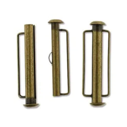 31.5mm Slide Bar Clasp, Antique Brass Plated 31.5mm Slide Bar Clasp, Antique Brass Plated