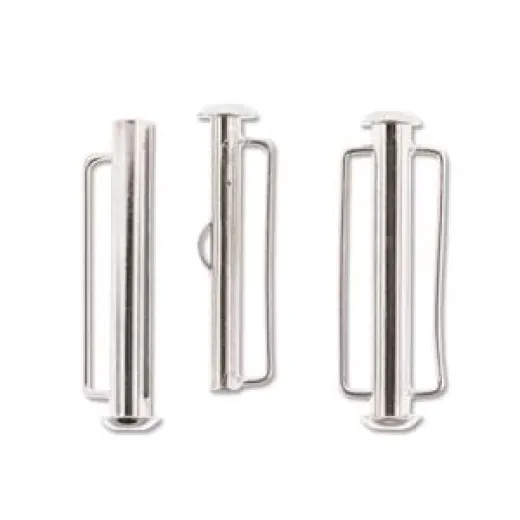 31.5mm Slide Bar Clasp, Silver Plated