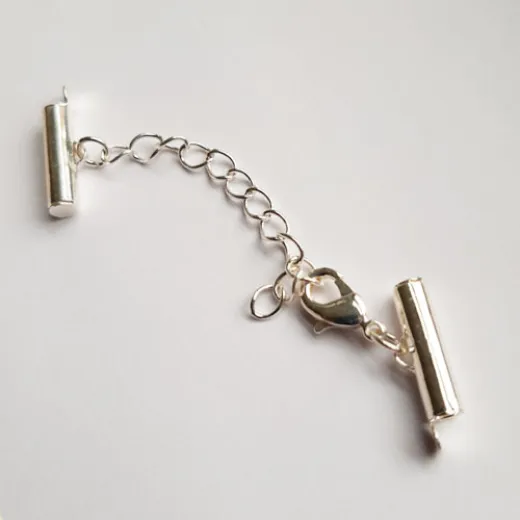 15mm Slide connector extension chain and lobster clasp, Silver Plated nickel free 15mm Slide connector extension chain and lobster clasp, Silver Plated nickel free