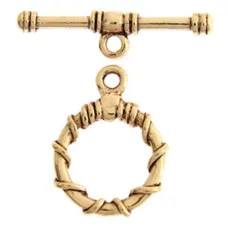 15mm Rope Fancy Toggle Clasp, Antique Gold, Pack of 2