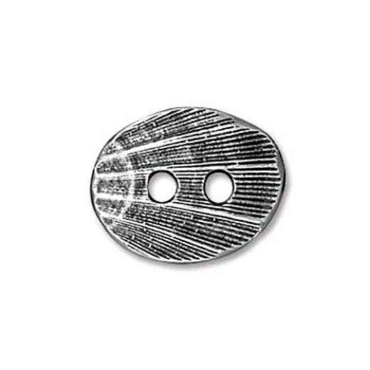 Tierracast Oval Shell Antique Silver Plated Button, 15 x 13mm Tierracast Oval Shell Antique Silver Plated Button, 15 x 13mm