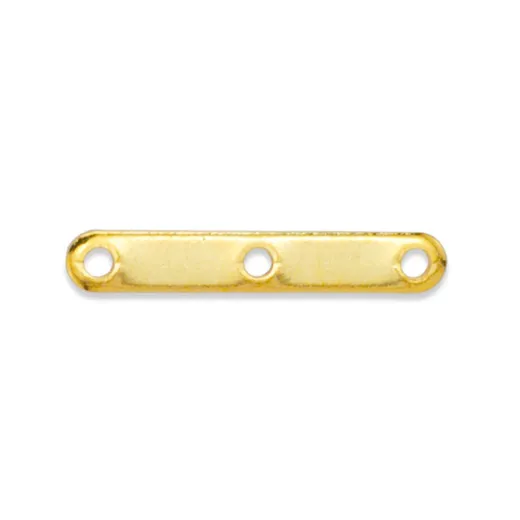 Beadalon 318A-005, 3 Hole Spacer Bar, Gold Plated, 18 Pieces Beadalon 318A-005, 3 Hole Spacer Bar, Gold Plated, 18 Pieces