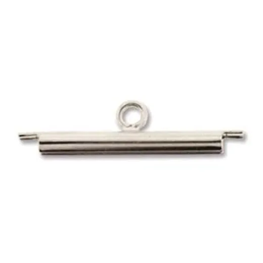 Miyuki Findings End Tube, 20mm With 1 Loop, Silver Plated, Pack of 2 Miyuki Findings End Tube, 20mm With 1 Loop, Silver Plated, Pack of 2