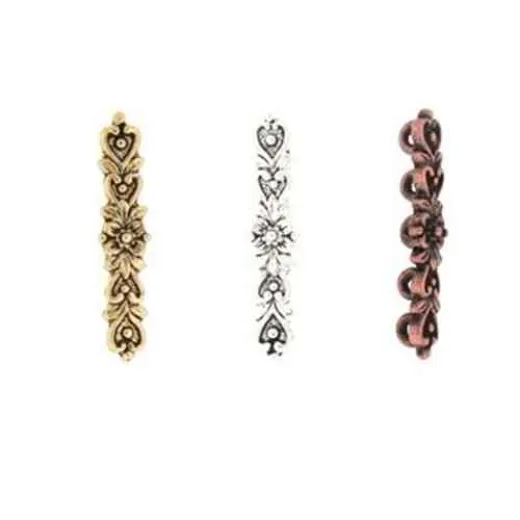 5-Hole Spacer Bars, Antique Gold Colour, 34 x 7mm, Pack of 4