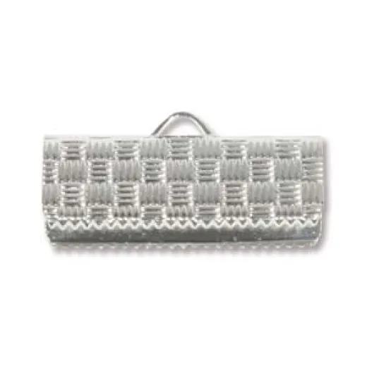 19mm Silver Plated Flat Crimp End, Pack of 6pcs 19mm Silver Plated Flat Crimp End, Pack of 6pcs