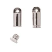 Bead Bandit cord / Wire end - keep knots or crimps hidden, silver plated, 2 pieces,