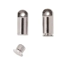 Bead Bandit cord / Wire end - keep knots or crimps hidden, silver plated, 2 piec...