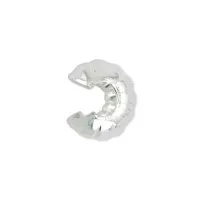 4mm Silver Colour,  Beadalon Crimp Covers, Patterned, Pack of 24
