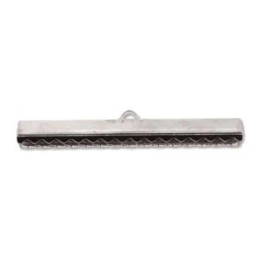 40mm Silver Plated flat smooth crimp end, pack of 4pcs 40mm Silver Plated flat smooth crimp end, pack of 4pcs