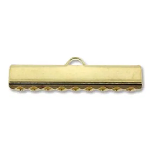 25mm Gold Plated flat smooth crimp end, pack of 2pcs 25mm Gold Plated flat smooth crimp end, pack of 2pcs