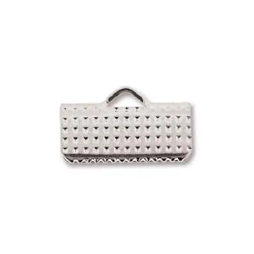 13mm Silver Plated flat crimp end, pack of 12pcs 13mm Silver Plated flat crimp end, pack of 12pcs