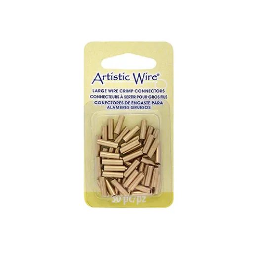 Large Wire Crimp Tubes,10mm, Brass, for 16 ga wire, 50pc Large Wire Crimp Tubes,10mm, Brass, for 16 ga wire, 50pc