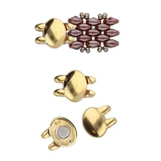 Superduo Beads Magnetic Clasp - Kypri from the Cymbal range, 24Kt Gold Plated Superduo Beads Magnetic Clasp - Kypri from the Cymbal range, 24Kt Gold Plated