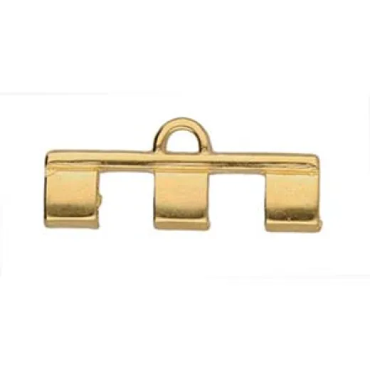 Piper III Connector for TILA Beads - 24K Gold Plate, Pack of 2