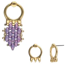 Farali III Earrings for SuperDuo Beads, 24kt Gold Plated, 1 Pair