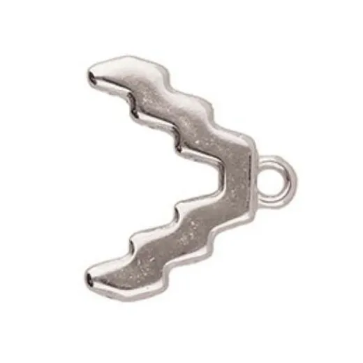 Menites Ending for SuperDuo Beads, Antique Silver Plated, Pack of 2 Menites Ending for SuperDuo Beads, Antique Silver Plated, Pack of 2