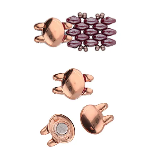 Superduo Beads Magnetic Clasp - Kypri from the Cymbal range, Rose Gold Plated Superduo Beads Magnetic Clasp - Kypri from the Cymbal range, Rose Gold Plated