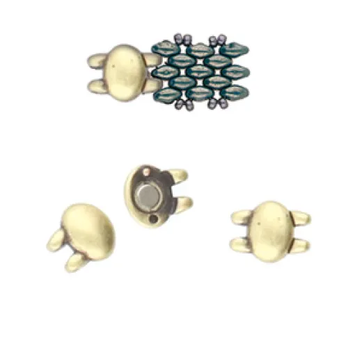 Superduo Beads Magnetic Clasp - Kypri from the Cymbal range, Antique Brass Superduo Beads Magnetic Clasp - Kypri from the Cymbal range, Antique Brass