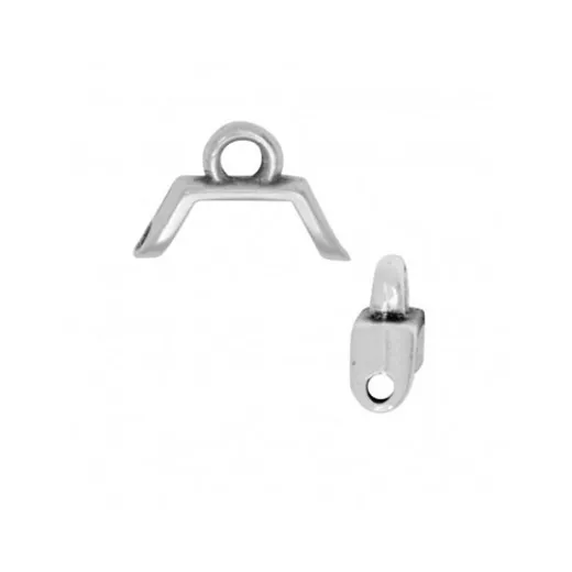Melanes Ending Connector for Honeycomb Beads - Antique Silver Plate, Pack of 2 Melanes Ending Connector for Honeycomb Beads - Antique Silver Plate, Pack of 2