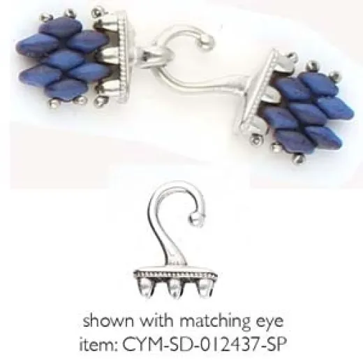 Mesaria III Hook for Superduo Beads - Antique Silver Plate. Mesaria III Hook for Superduo Beads - Antique Silver Plate.