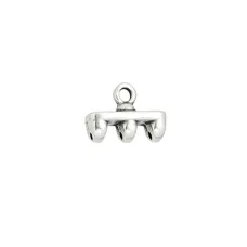 Rozos III Eye Connector for Superduo Beads - Antique Silver Plate, Pack of 2