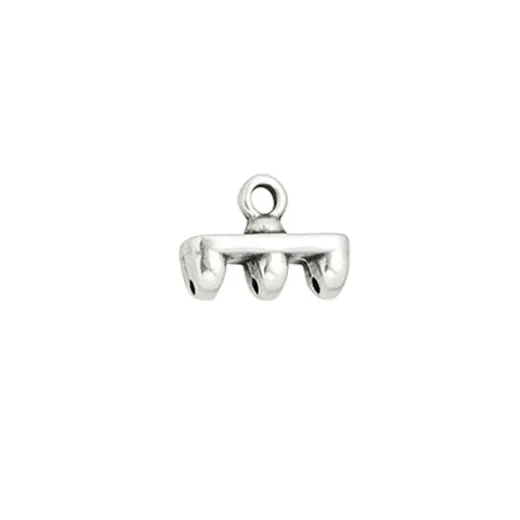 Rozos III Eye Connector for Superduo Beads - Antique Silver Plate, Pack of 2 Rozos III Eye Connector for Superduo Beads - Antique Silver Plate, Pack of 2