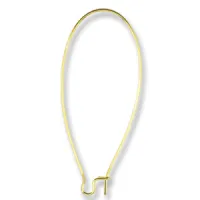 Ear Wires, Kidney, 44mm, Gold, Pack of 2 Pairs ( 4Pcs),308A-321