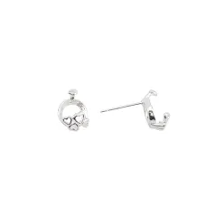 *Tarnished* Beadalon Stonesett Jewellery Setting Earring Posts, with hearts, for...
