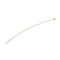 Sterling Silver Gold Plated, Flat Head pins, 8cm long, 0.6mm diameter, pack of 1...