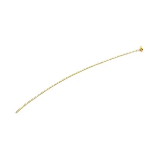Sterling Silver Gold Plated, Flat Head pins, 8cm long, 0.6mm diameter, pack of 10 pcs. Sterling Silver Gold Plated, Flat Head pins, 8cm long, 0.6mm diameter, pack of 10 pcs.