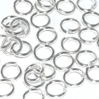 6mm 18ga (1mm) Silver Plated Jump Rings, 20 Pieces
