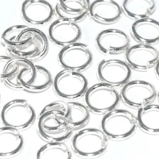 6mm 18ga (1mm) Silver Plated Jump Rings, 20 Pieces